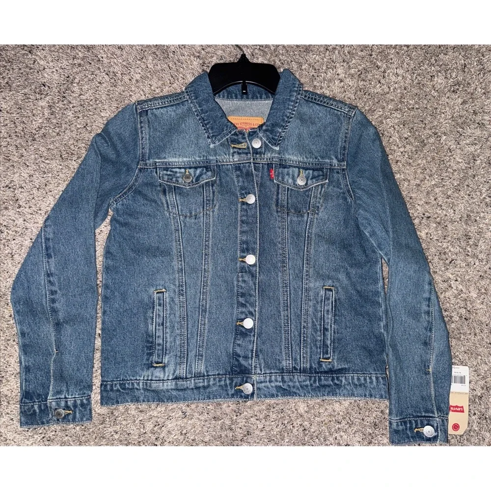 Levi's Jean Jacket Youth Girls NWT X-Large 13-15 Years Blue Denim‎